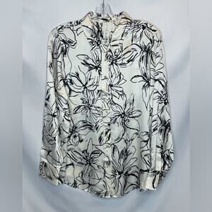 Womens Joie 100% Silk Size L Blouse Quiet Luxury Timeless Classic Mature Office